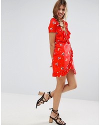 rotes bedrucktes Kleid von Asos