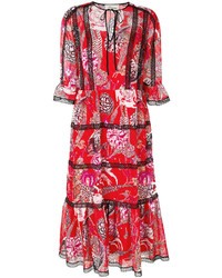 rotes bedrucktes Kleid von Temperley London