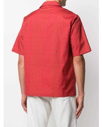 rotes bedrucktes Kurzarmhemd von McQ Swallow