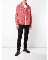 rotes bedrucktes Langarmhemd von Rhude