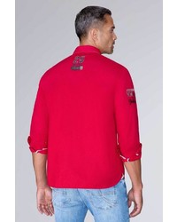 rotes bedrucktes Langarmhemd von Camp David