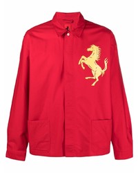 rotes bedrucktes Langarmhemd von Ferrari