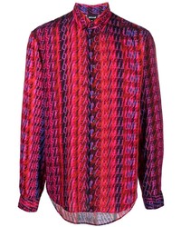 rotes bedrucktes Langarmhemd von Just Cavalli
