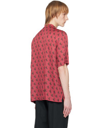 rotes bedrucktes Langarmhemd von Dries Van Noten