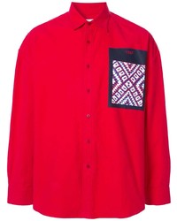 rotes bedrucktes Langarmhemd von Yoshiokubo