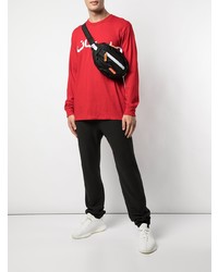 rotes bedrucktes Langarmshirt von Supreme