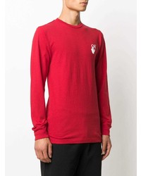 rotes bedrucktes Langarmshirt von Off-White