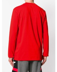 rotes bedrucktes Langarmshirt von MSGM