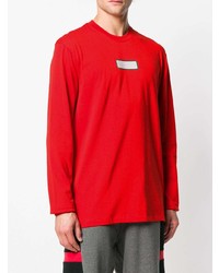 rotes bedrucktes Langarmshirt von MSGM