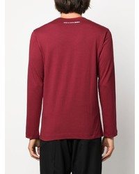 rotes bedrucktes Langarmshirt von Comme Des Garcons SHIRT