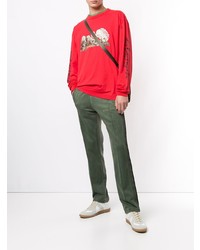 rotes bedrucktes Langarmshirt von Palm Angels