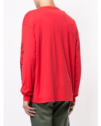 rotes bedrucktes Langarmshirt von Palm Angels