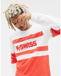 rotes bedrucktes Langarmshirt von K-Swiss