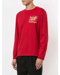 rotes bedrucktes Langarmshirt von Kent & Curwen