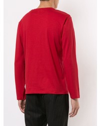 rotes bedrucktes Langarmshirt von Kent & Curwen