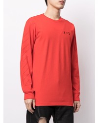 rotes bedrucktes Langarmshirt von Off-White