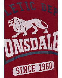 rotes bedrucktes Langarmshirt von Lonsdale T-Shirt mit sportlichem Frontdruck