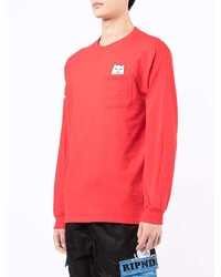 rotes bedrucktes Langarmshirt von RIPNDIP