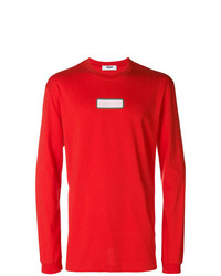 rotes bedrucktes Langarmshirt von MSGM