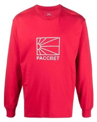 rotes bedrucktes Langarmshirt von PACCBET