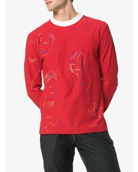 rotes bedrucktes Langarmshirt von Bethany Williams