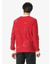 rotes bedrucktes Langarmshirt von Bethany Williams