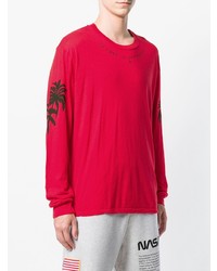 rotes bedrucktes Langarmshirt von Adaptation