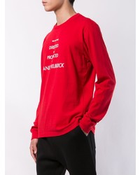 rotes bedrucktes Langarmshirt von Undercover