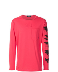 rotes bedrucktes Langarmshirt von Stone Island Shadow Project