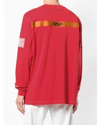 rotes bedrucktes Langarmshirt von Heron Preston