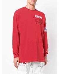 rotes bedrucktes Langarmshirt von Heron Preston