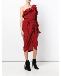 rotes bedrucktes Midikleid von Philosophy di Lorenzo Serafini