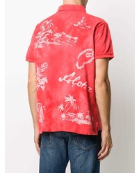 rotes bedrucktes Polohemd von Polo Ralph Lauren