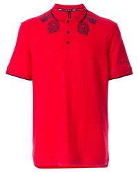 rotes bedrucktes Polohemd von Blackbarrett