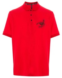 rotes bedrucktes Polohemd von Blackbarrett