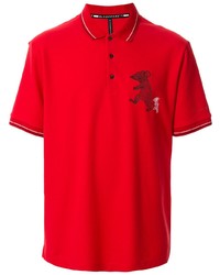 rotes bedrucktes Polohemd von Blackbarrett