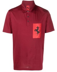 rotes bedrucktes Polohemd von Ferrari