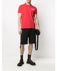 rotes bedrucktes Polohemd von DSQUARED2