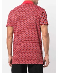 rotes bedrucktes Polohemd von Versace