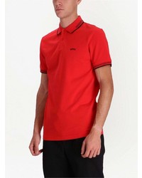 rotes bedrucktes Polohemd von BOSS