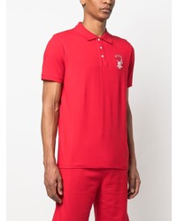 rotes bedrucktes Polohemd von Karl Lagerfeld