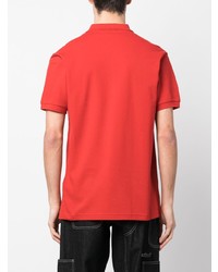 rotes bedrucktes Polohemd von Moschino