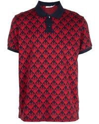 rotes bedrucktes Polohemd von Moncler