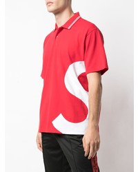 rotes bedrucktes Polohemd von Supreme