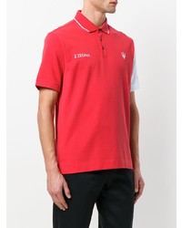 rotes bedrucktes Polohemd von Z Zegna