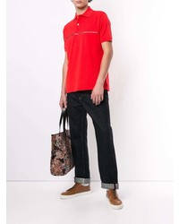 rotes bedrucktes Polohemd von Paul Smith