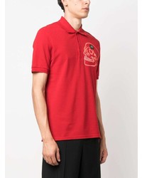 rotes bedrucktes Polohemd von Philipp Plein