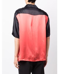 rotes bedrucktes Seide Kurzarmhemd von Versace
