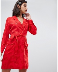 rotes bedrucktes Shirtkleid von Fabienne Chapot
