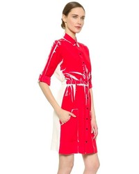 rotes bedrucktes Shirtkleid von Victoria Beckham